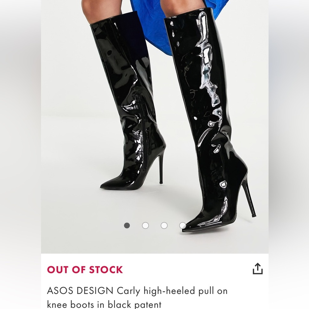ASOS BLACK PATENT BOOTS
